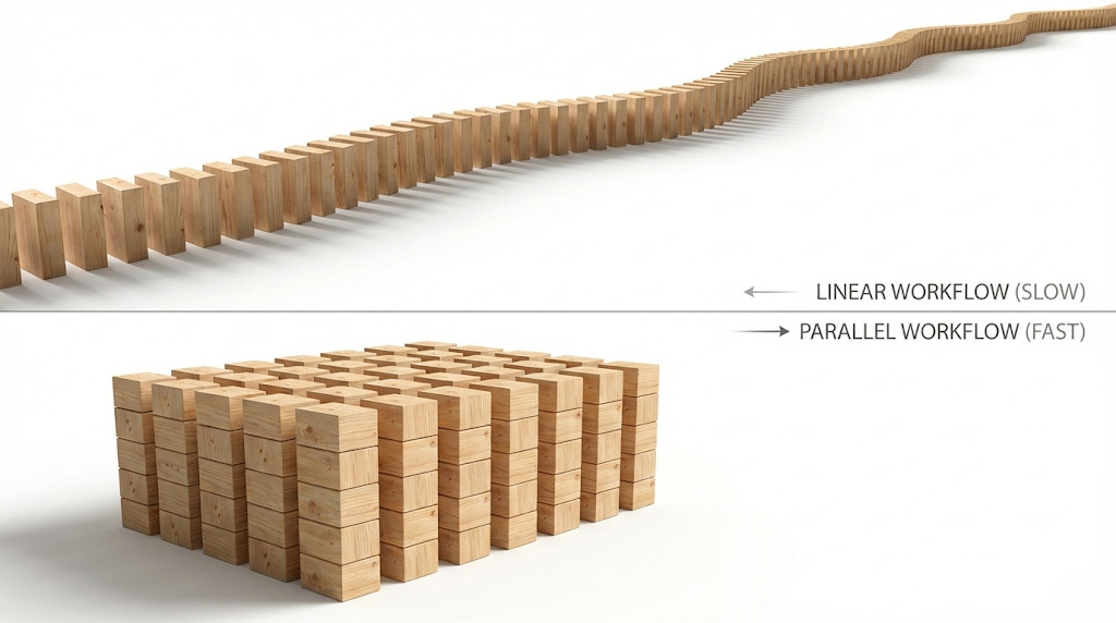 How Running Tasks In Parallel During Pre Production Compresses The Overall Timeline Compared To A Linear Workflow